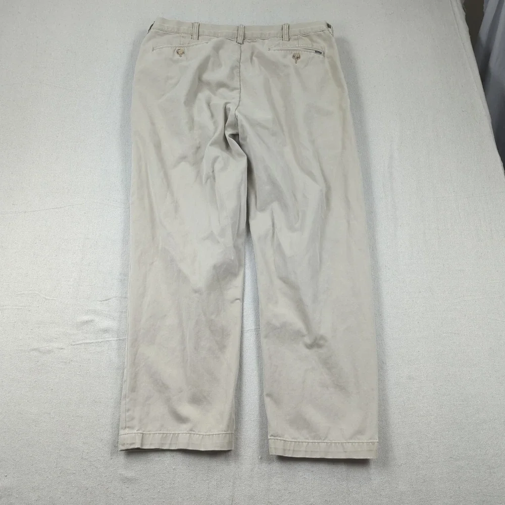 Vintage Polo Ralph Lauren Pants Mens 36x29 Khaki Pleated Preppy